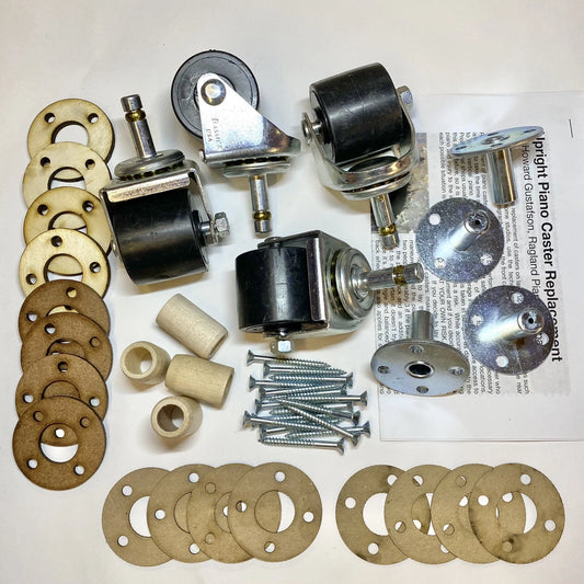 Set of 4 Poly Wheel Piano Caster Kits with Installation Hardware